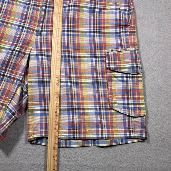 Nat Nast Shorts Mens 38 Cargo‎ Madras Plaid Pockets Preppy Golf Inseam 10" - Picture 2 of 10